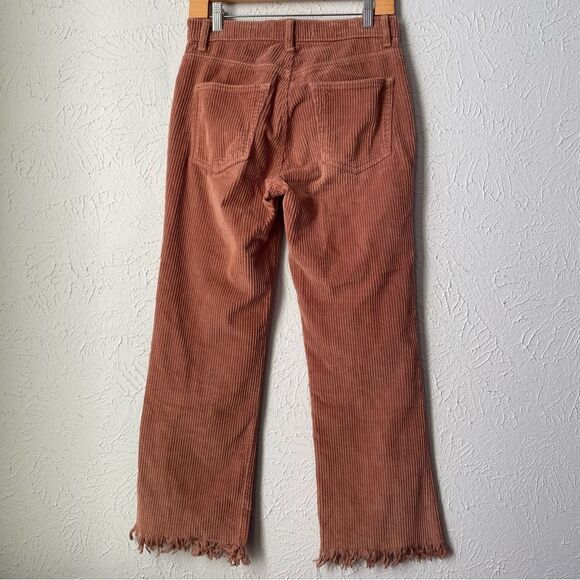 Reformation Jessie Brown Corduroy Pants crop raw hem size 27 - Picture 4 of 10